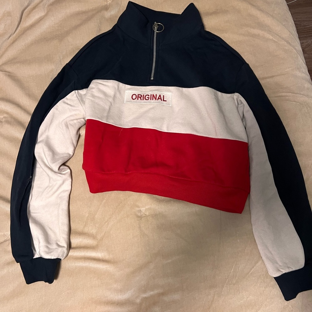 Divided Original Striped Crop Sweatshirt